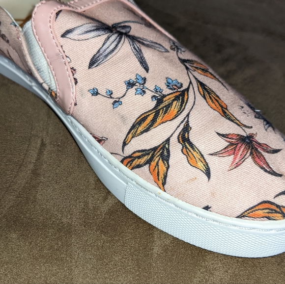 Sam Edelman Lily Floral Slide On Sneakers Shoes Flowers Pink - Picture 5 of 7